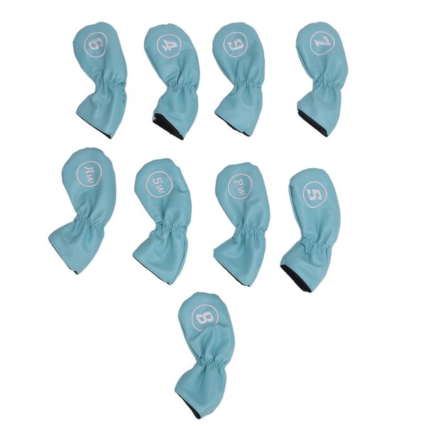 9 Pieces light blue club headcovers - PU leather