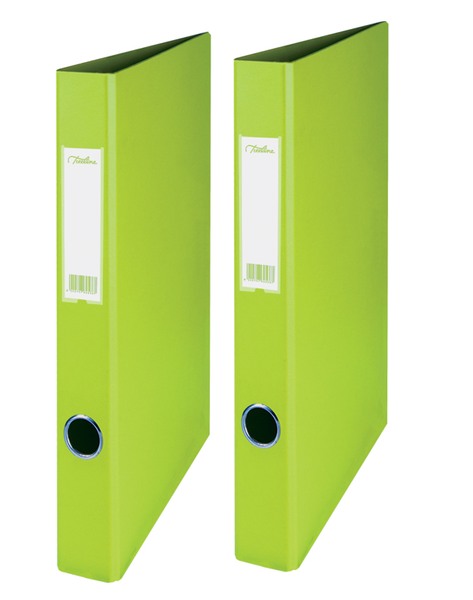 Pack of 2 Treeline A4 2-Ring Ringbinders Ring Binder Files - Lime Green