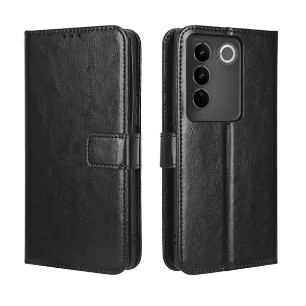 Leather Cover compatible for Vivo V27 Shockproof Retro Case