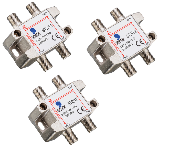 Space TV Satellite IF Tap - 2 Way - 12db (5 – 2250MHz) - 3 Pack