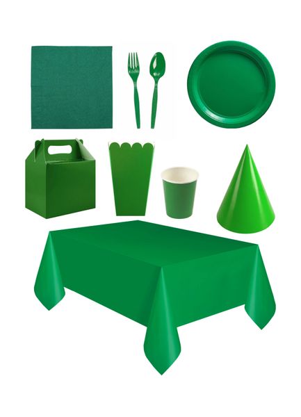 Party Decor 9 Piece Set Green