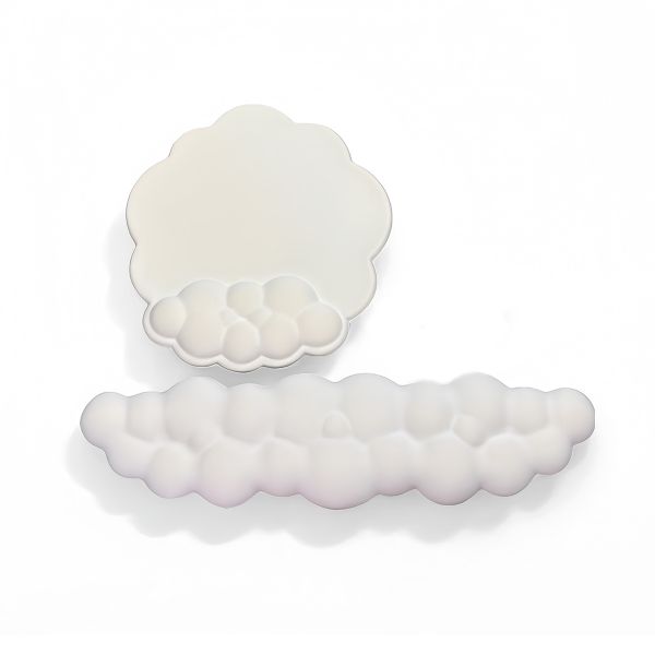 Cloud Wrist Rest Kit Computer Gaming Wrist Rest Non-Slip Base White