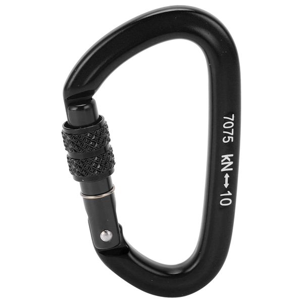 Black No.8 Screwgate Locking Climbing Carabiner