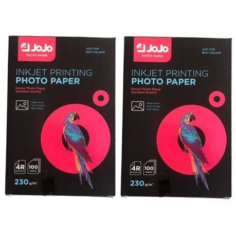 4R Glossy Inkjet Printing Glossy Photo Paper - 100 Sheets - Pack of Two Image