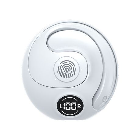 JR07 Earhook Wireless Bluetooth Headphone, Sports Earbuds - White Image