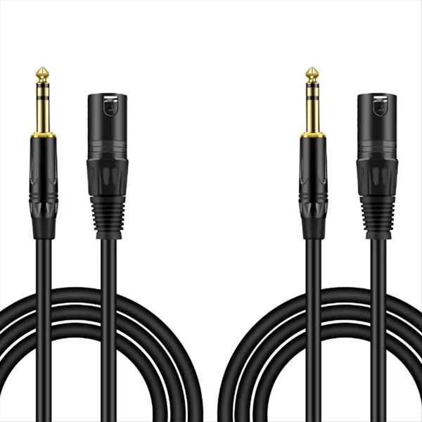 2Pack 6 35 Mm 1/4 Inch Male To Xlr Male Audio Stereo Mic Cable