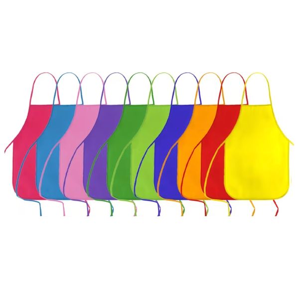 Craft Rainbow Teacher Classroom Party Kids Painting Apron (48cm) 10pc