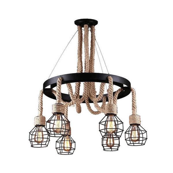 6 Vintage Ceiling Rope Hanging Pendant Light Without Bulb FS CD33