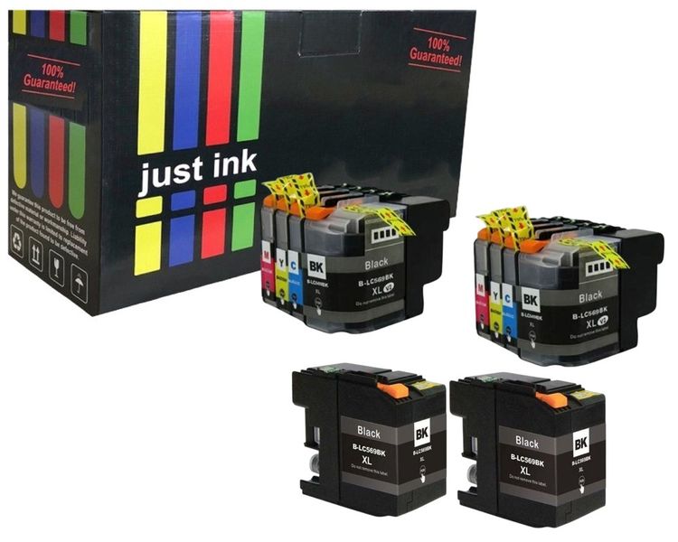 Compatible Brother LC569XL / LC565XL Twin Set + 2 Extra Black