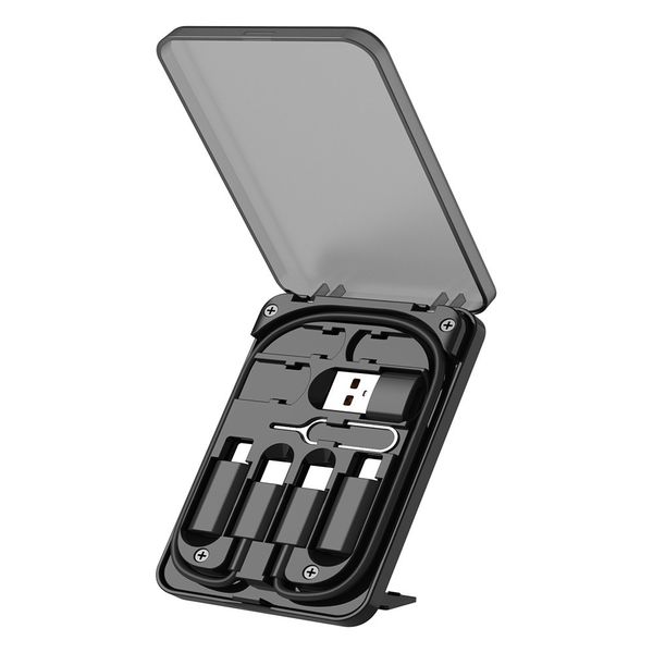 Multifunctional Portable 6 In 1 Fast Charging USB Data Cable Set D53T