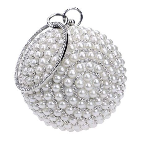 Cage sphere clutch online bag silver