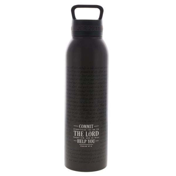 Water Bottle - Commit Everything You Do to the Lord, Stainless Steel