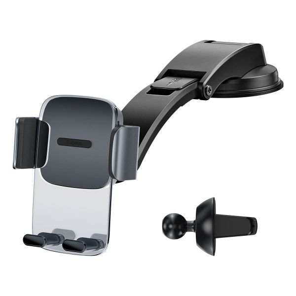 Baseus Easy Control Clamp Car Mount Holder for Smartphones (A Set) - Black