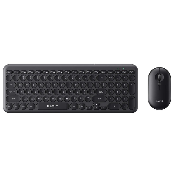 HAVIT KB254GCM Wireless Retro Keyboard &amp; Mouse Combo - Black