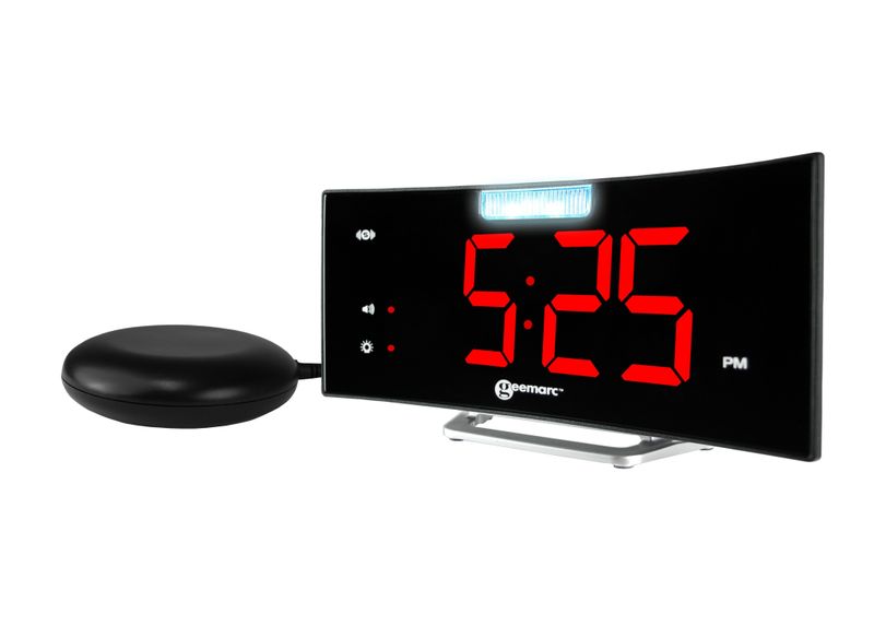 WAKE’N’SHAKE CURVE Extra loud alarm clock with bedshaker from Geemarc