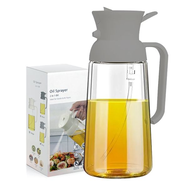 550ml - Glass Oil Sprayer Bottle ideal for Salads &amp; Air Fryers 2-in-1
