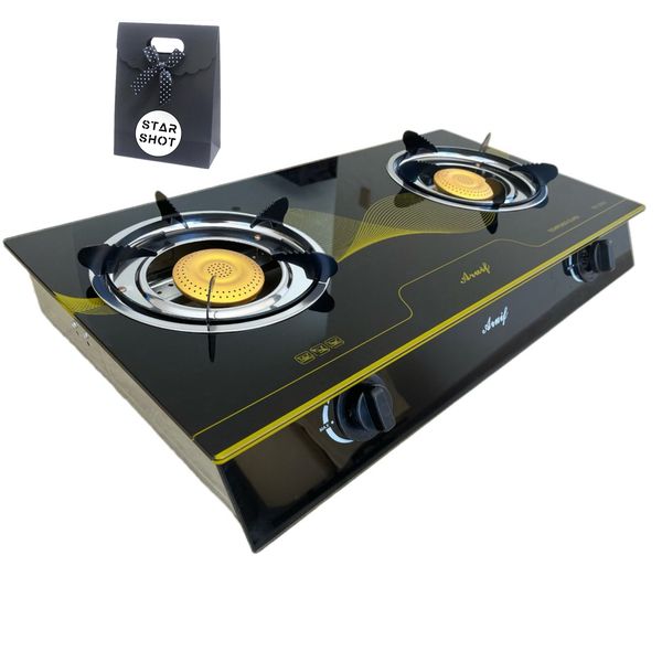 Aruif- Two Burner Auto Ignition Tempered Glass Gas Stove &amp; Starshot Bag