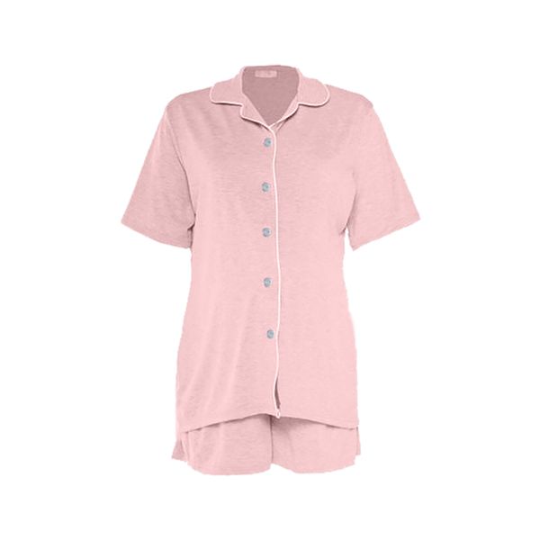 Hannah Grace Maternity Pink Summer Short PJ Set