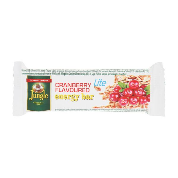 Jungle Energy Bar Lite Cranberry – 30 x 40g | Shop Today. Get it ...