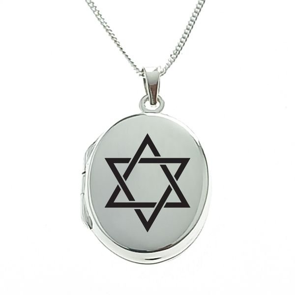 Star of David Sterling Silver Locket With Chain