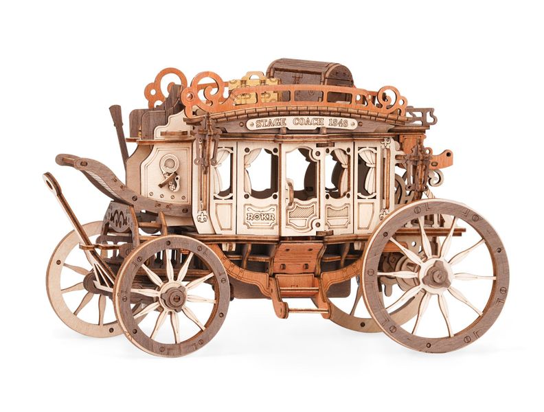 Robotime Stage Coach - Wooden Mechanical Music Box - 199 Pieces