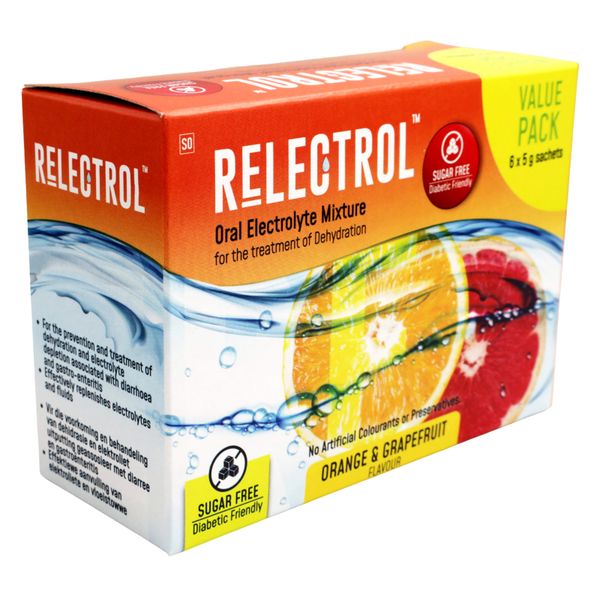 Relectrol - Electrolyte Mixture Sugar-Free Orange &amp; Grapefruit 5gX6 Sachets