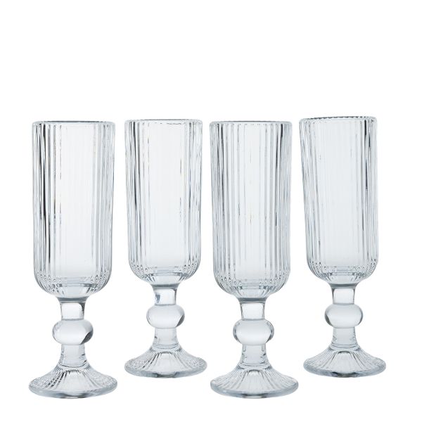 George &amp; Mason - Venice 4 Pack Fluted Champagne Flutes