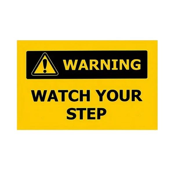 Decor Modern Yellow Watch Your Step Entrance Non-Slip Floor Mat -60cm