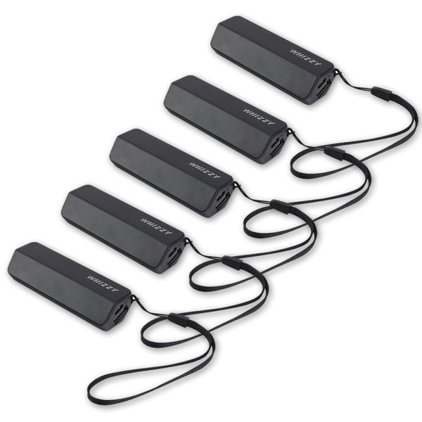 Whizzy 2600 mAh Powerbank - Black (5 pack)