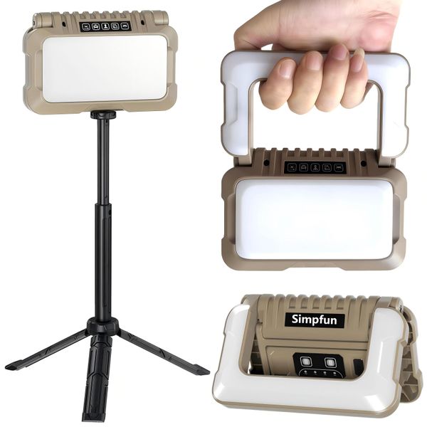 Portable LED Work Light,Camping Cordless Foldable Rechargeable Light