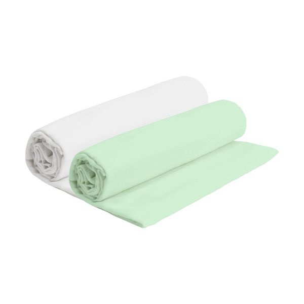 Baby Receiving Blanket - White &amp; Green image