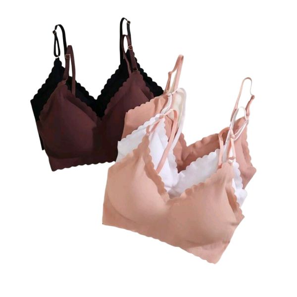 Soft Seamless Basic Padded Bra With Adjustable Straps - Set of 5