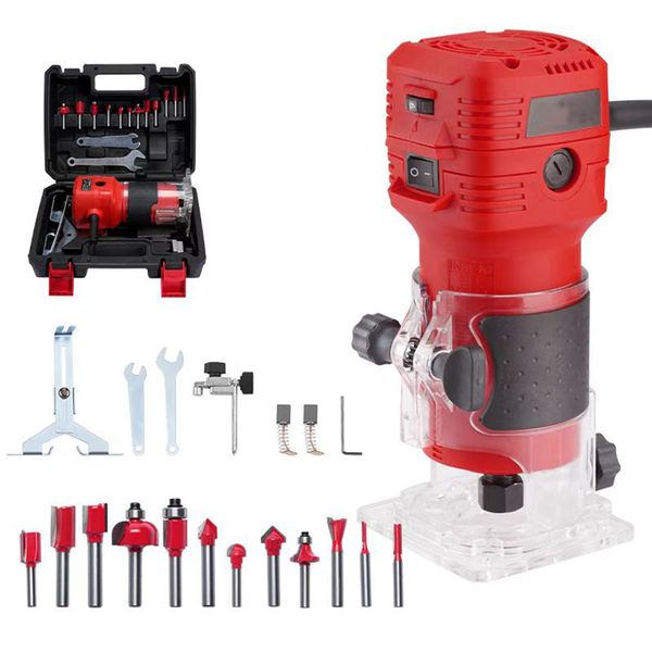 Compact Wood Router Tool, Electric Hand Wood Trimmer 650W 15000-32000RPM