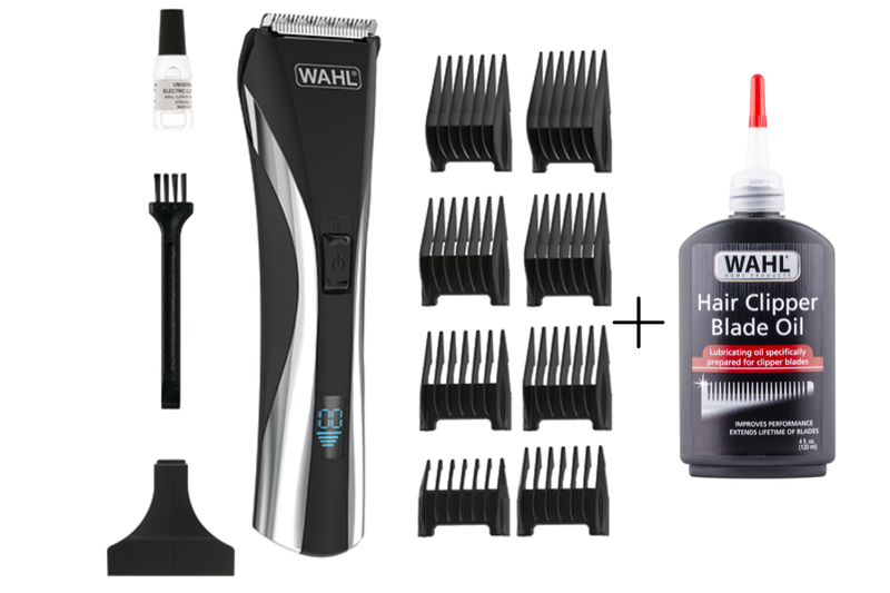 Wahl Hair And Beard Cordless LCD Hair Clipper Kit +Hair Clipper Oil 120ml
