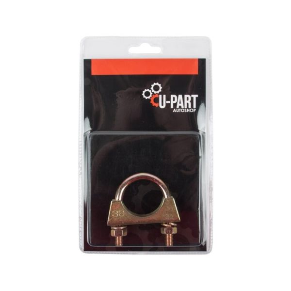 U-Part Autoshop Exhaust Pipe Clamp - Electroplated - 38mm - Bulk Pack of 8