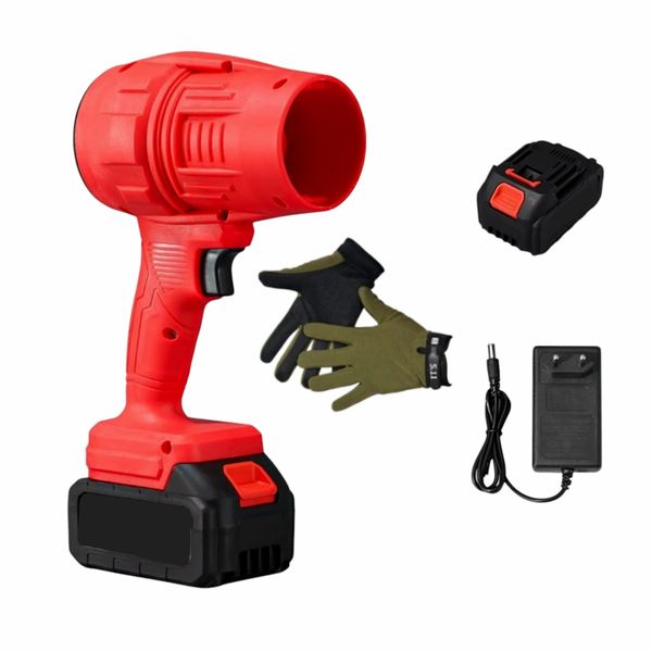 Cordless Jet Air Blower With Charger, Work Gloves &amp; Rechargeable Battery