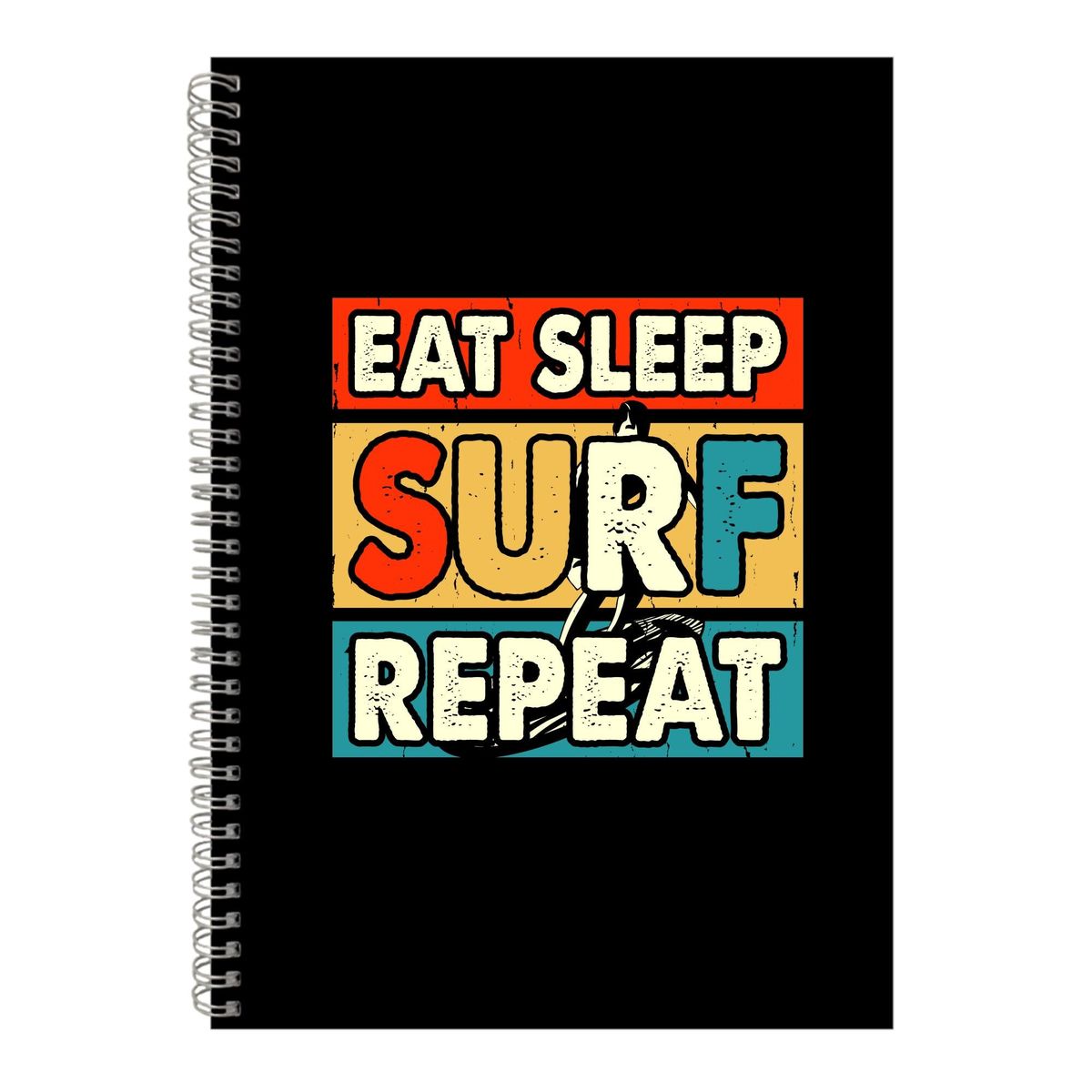 Surg Repeat A4 Notebook Spiral and Lined Surfing Graphic Notepad ...