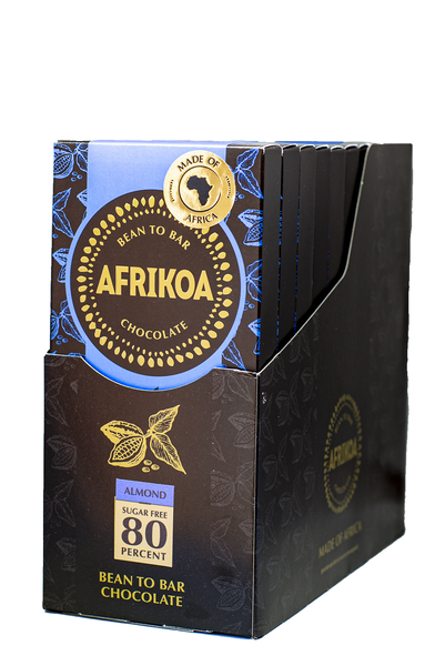 Afrikoa 80% Sugar Free Chocolate with Almond