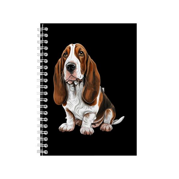 Basset Hound A5 Notebook Spiral Lined Trendy Notepad Dog Idea 332
