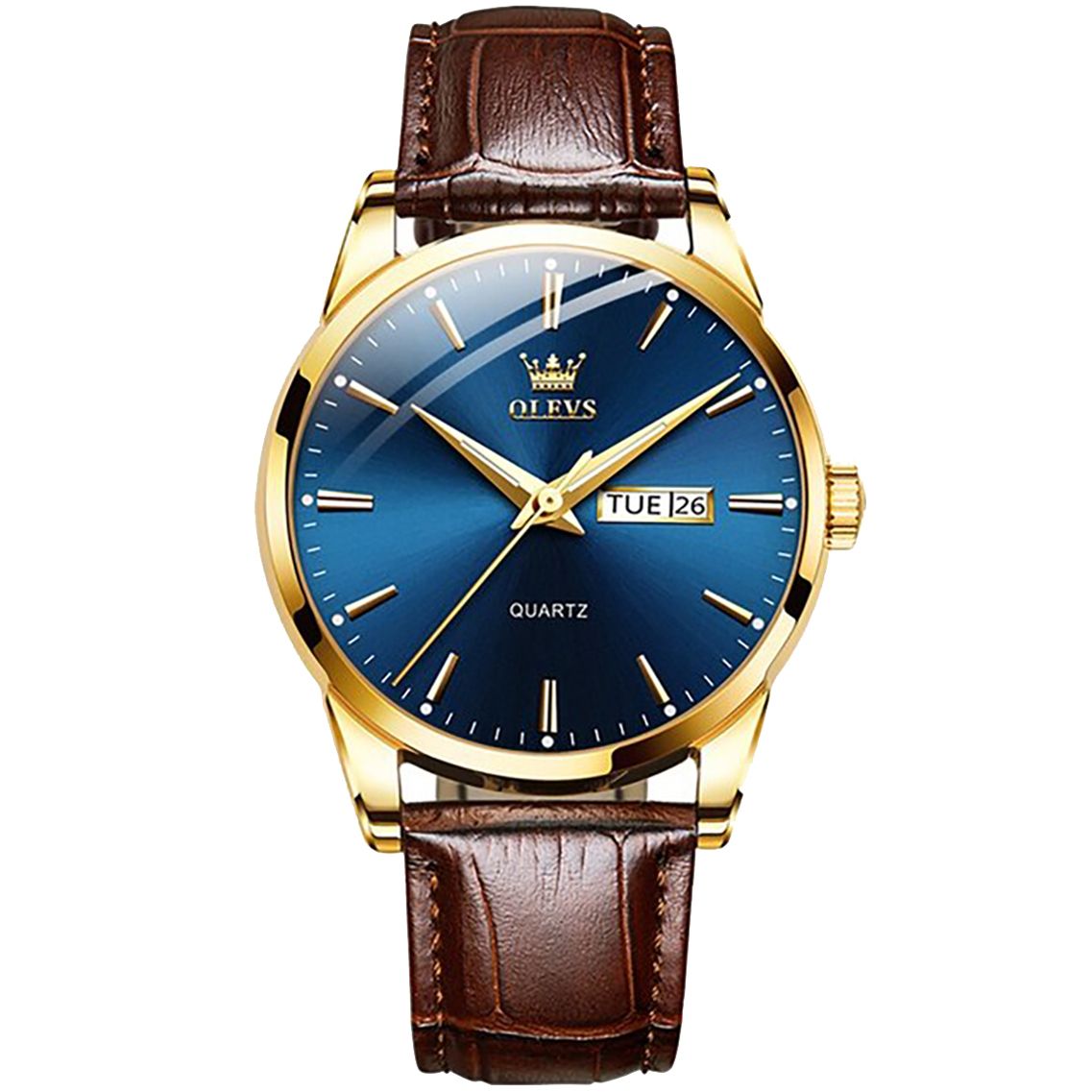 Brown Leather Strap With Blue Dial Watch For Men Shop Today Get It 