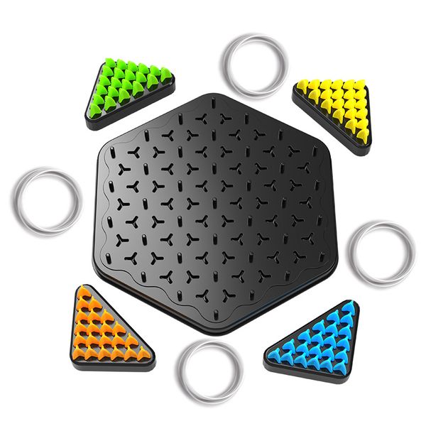 Rubber Band Geometric Chain Triangle Chess, Family Interactive Puzzle Toy