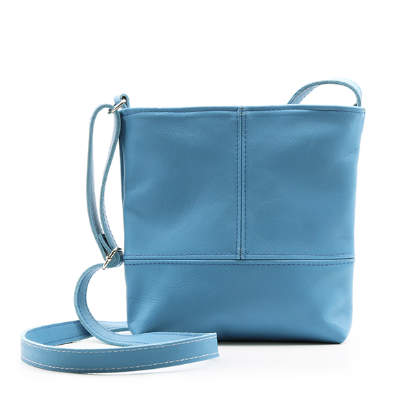 Sproose - Genuine Leather Simple Sling Bag - Blue