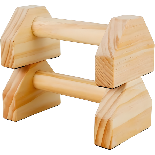 Arfast - Solid Wood Push-Up Bars with Non-Slip Bases and Handles (1Pair)