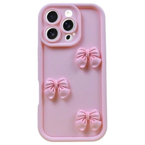 Blush Ribbon Phone Case Compatible With Phone 16 Pro - Pink