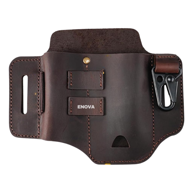 Enova Leather Multitool Sheath EDC Belt Organizer for Tools &amp; Flashlight