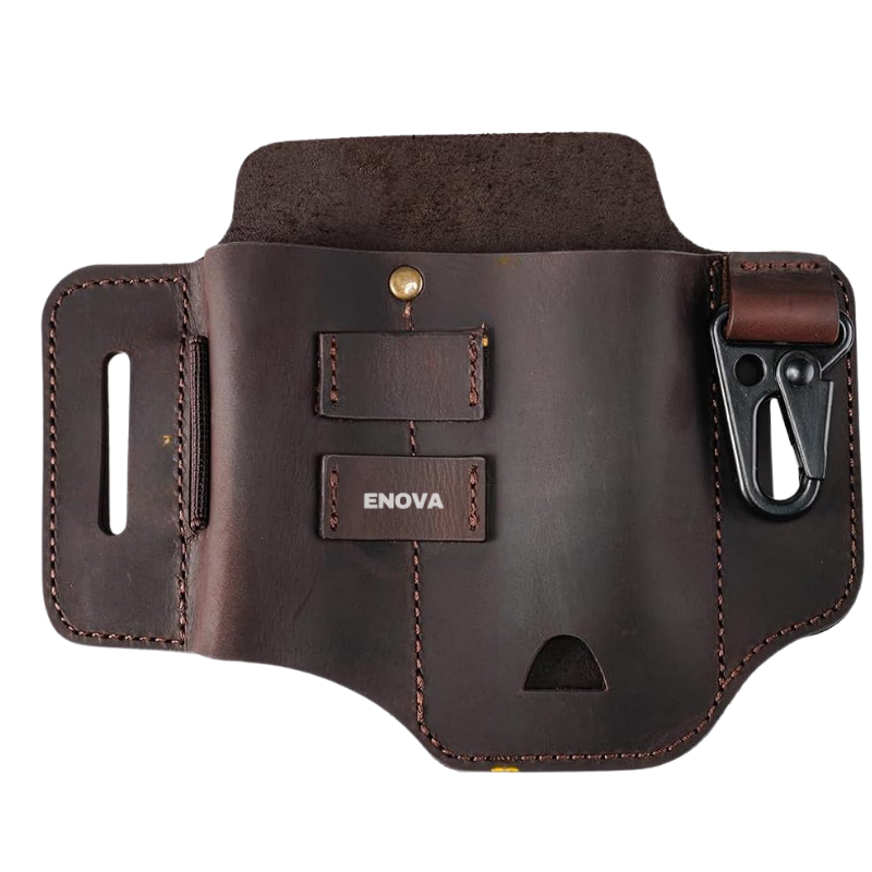 Enova Leather Multitool Sheath EDC Belt Organizer for Tools & Flashlight