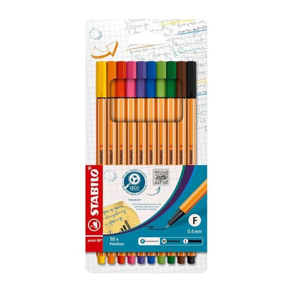 Stabilo Point 88 Fineliner - Wallet of 10