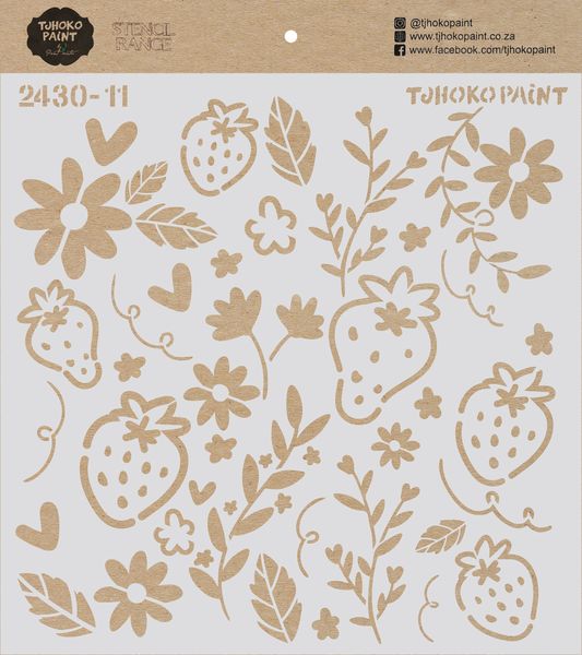 Tjhoko Paint Stencil - 30x30cm - Strawberry Fields