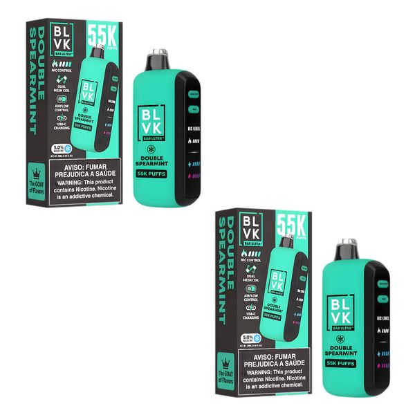 BLVK Ultra 55k Disposable Vape - Double Spearmint (Pack of 2)