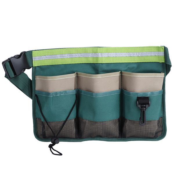 Multi-Pocket Garden Tool Bag Waist Hanging Pouch Organizer with Adjustable